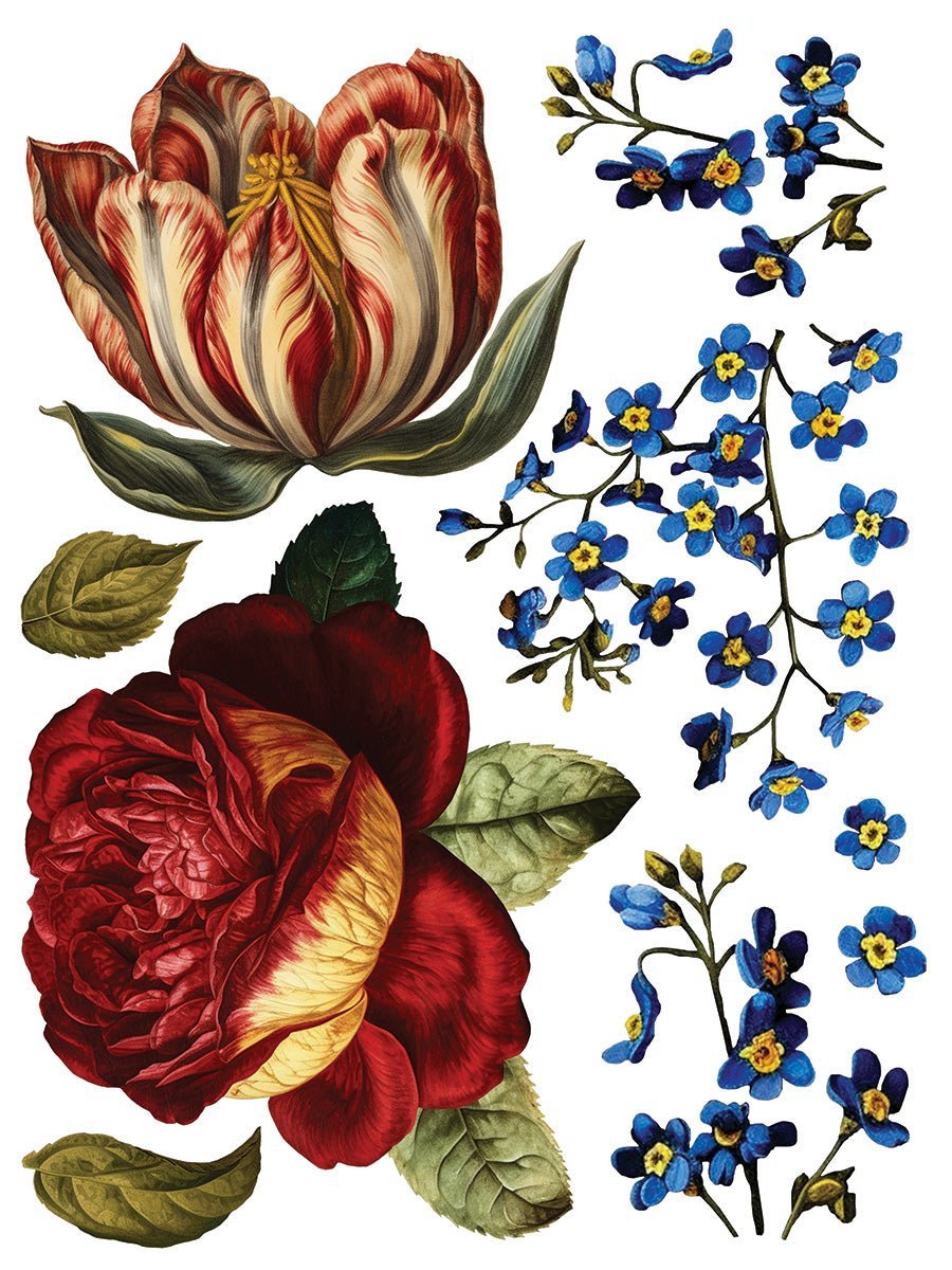 Collage de Fleurs IOD Transfer 12x16 Pad - The Mustard Seed Collection, The Seed