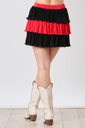 Color Block Pleated Skirt- Red/Black - The Mustard Seed Collection, The Seed