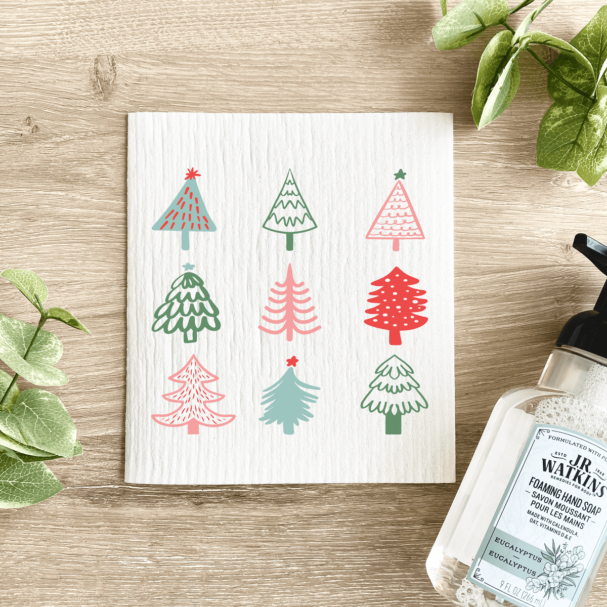Colorful Christmas Trees - Swedish Dishcloth - The Mustard Seed Collection, The Seed