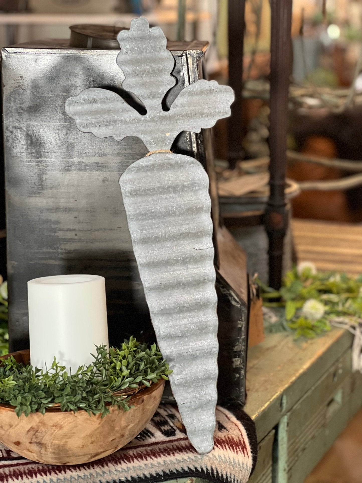 Corrugated Metal Cut Out Carrot - The Mustard Seed Collection, The Seed