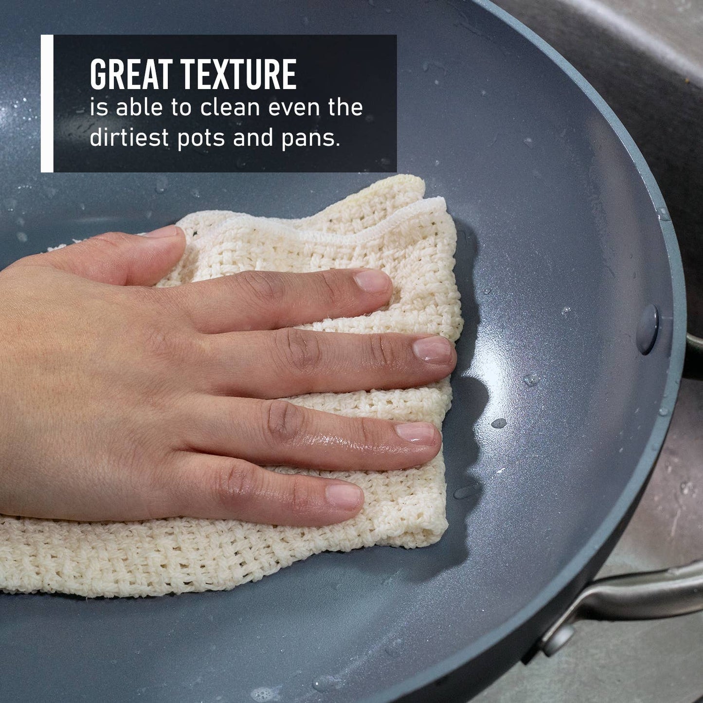 Cotton Dishcloths - Set of 4: Natural/Natural