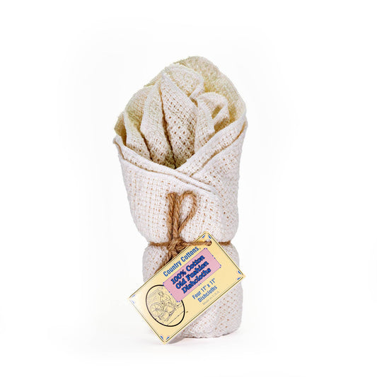 Cotton Dishcloths - Set of 4: Natural/Natural