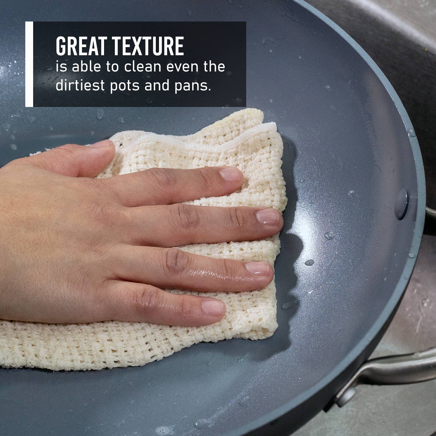 Cotton Dishcloths - Set of 4: Sage Green/Natural - The Mustard Seed Collection, The Seed