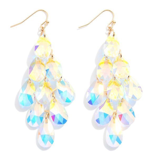 Crystal Glass Crystal Chandelier Tassel Drop Earrings - The Mustard Seed Collection, The Seed