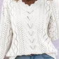CUT-OUT V-NECK SWEATER WITH EVERYTHING: KHAKI / XL