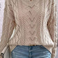 CUT-OUT V-NECK SWEATER WITH EVERYTHING: KHAKI / XL