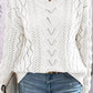 CUT-OUT V-NECK SWEATER WITH EVERYTHING: KHAKI / XL
