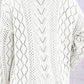 CUT-OUT V-NECK SWEATER WITH EVERYTHING: KHAKI / XL