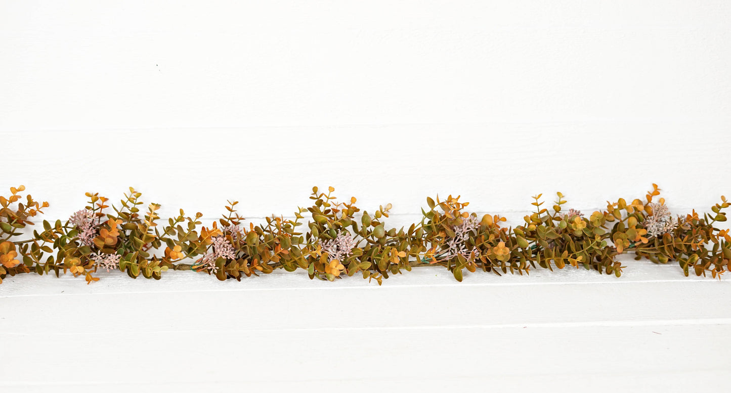 5ft Garland-Fall Mix Seeded Eucalyptus-