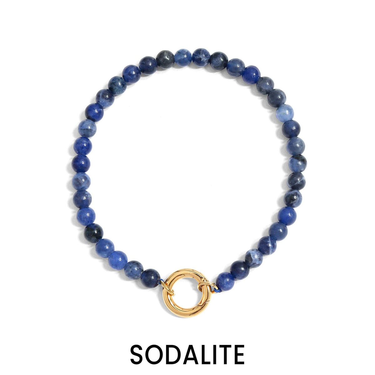 18K Gold PVD Stainless Steel Semi Precious Natural Stone Charm Keeper Bracelet: Gold / Turquoise WJW