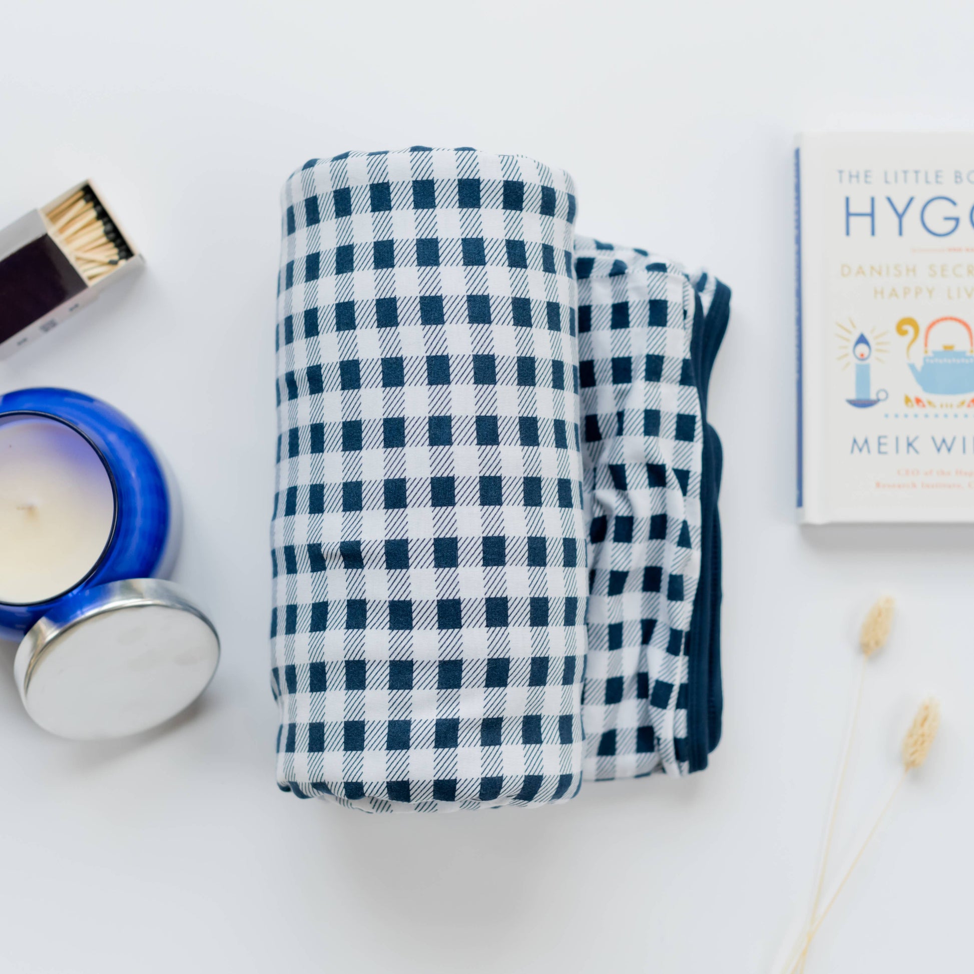 Gingham Adult Swaddle Blanket, Summer Picnic Blanket