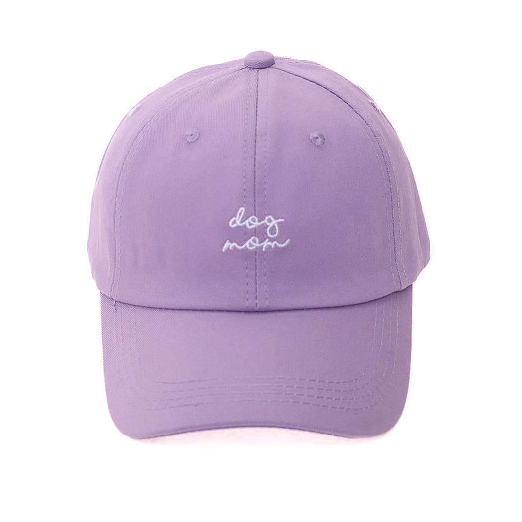 Dog mom script baseball cap: Black / ONE SIZE