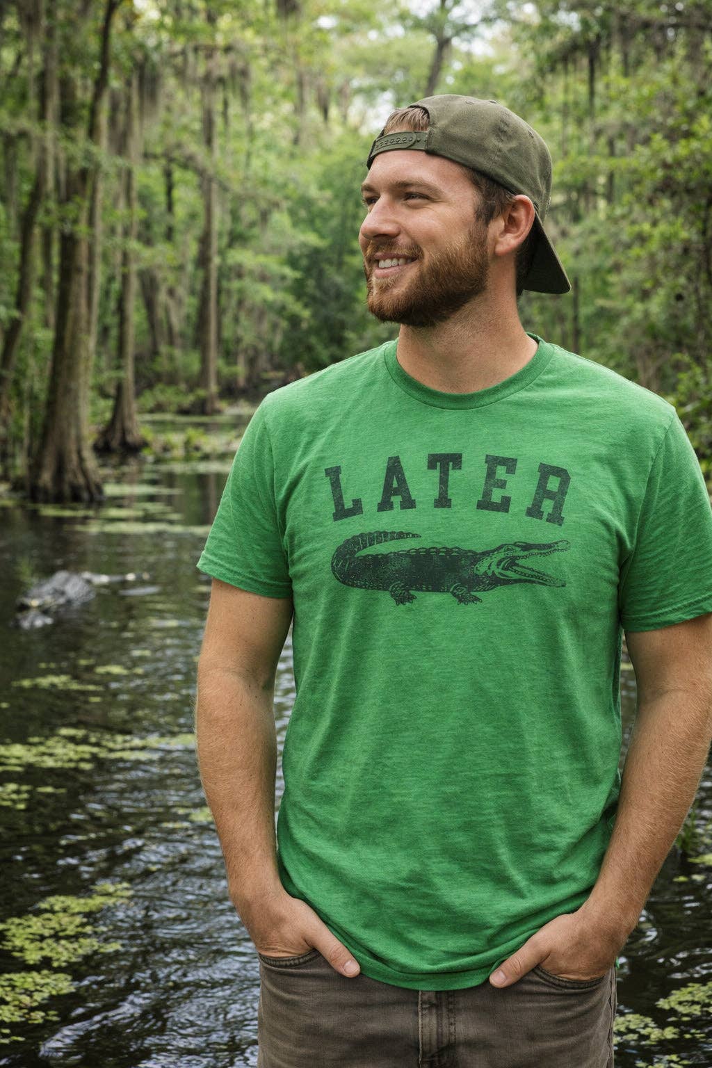 Later Alligator Men's T Shirt: Dark Heather Grey