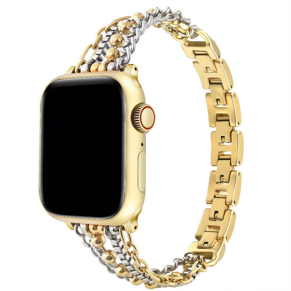 Leo Stainless Steel Band for Apple Watch: Gold / Fits All Models Posh Tech