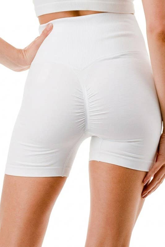V-Waist Ribbed Shorts – High Waist Sculpt Fit: Black MIO WHOLESALE