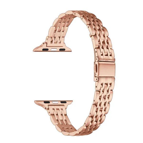 Rainey Skinny Stainless Steel Band for Apple Watch: Silver/Gold / Fits All Models Posh Tech