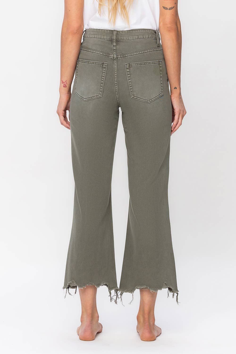 90'S Vintage Super High Rise Crop Flare Jeans - 24