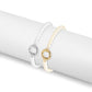 Beaded Pearl Charm Holder Bracelet: White / Stainless WJW