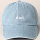 Father's Day Gift Dad Text Embroidered Denim Cap: LIGHT DENIM / ONE SIZE Fashion City