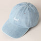 Father's Day Gift Dad Text Embroidered Denim Cap: LIGHT DENIM / ONE SIZE Fashion City