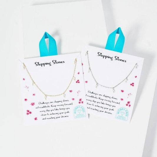 Dainty Chain Link Necklace Featuring Pearl Charms Silver
