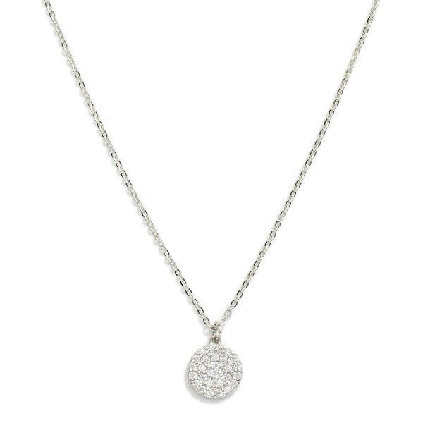 Dainty Chain Link Necklace Featuring Simple Rhinestone Cluster Pendant - The Mustard Seed Collection, The Seed