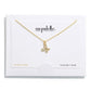 Dainty Chain Link Necklace With Rhinestone Studded Butterfly Pendant Gold