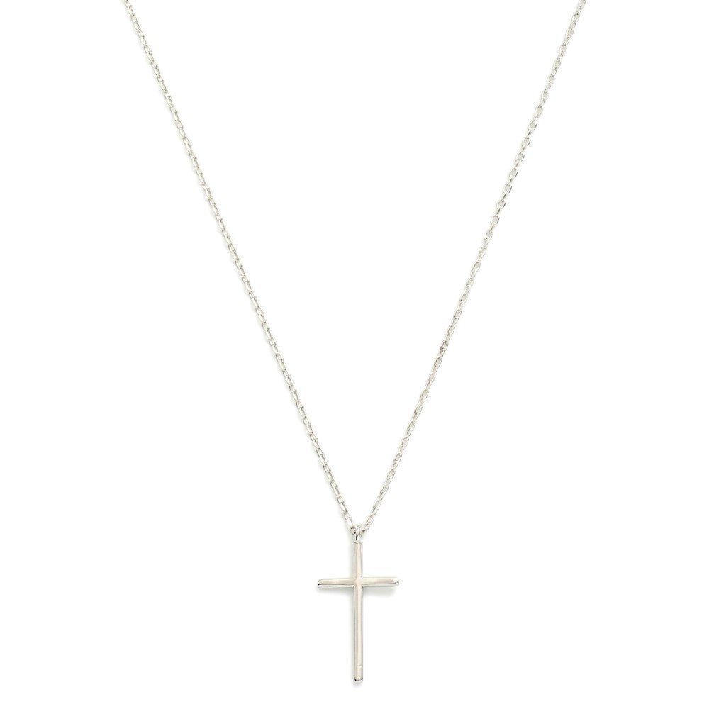 Dainty Gold Dipped Chain Link Necklace Featuring Cross Pendant - The Mustard Seed Collection, The Seed