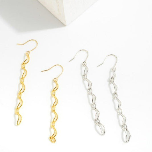 Dainty Paperclip Metal Chain Link Earrings