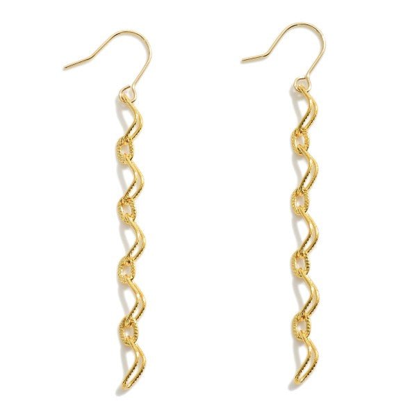 Dainty Paperclip Metal Chain Link Earrings Gold