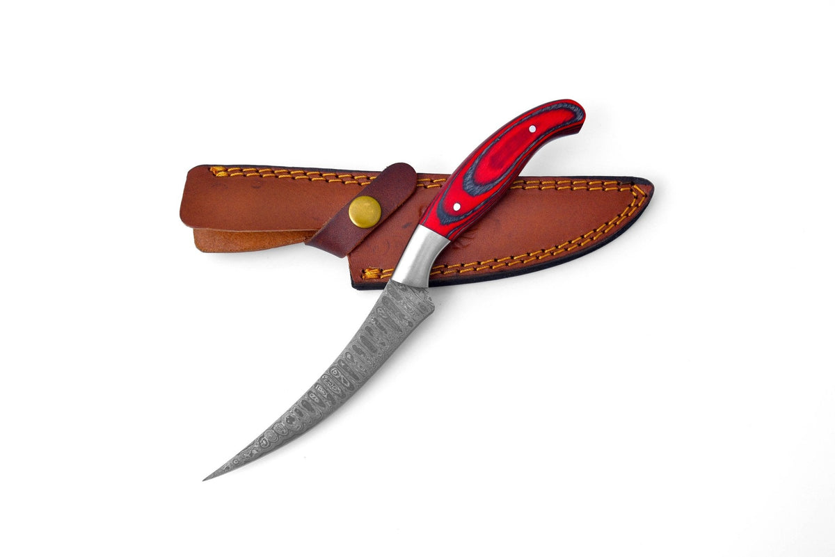 Damascus Compact Fillet Knife TK-205 - The Mustard Seed Collection, The Seed