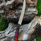 Damascus Steel Custom Flay Knife with Craved Grips TK-051 - The Mustard Seed Collection, The Seed