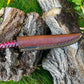 Damascus Steel Custom Flay Knife with Craved Grips TK-051 - The Mustard Seed Collection, The Seed