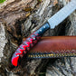 Damascus Steel Custom Flay Knife with Craved Grips TK-051 - The Mustard Seed Collection, The Seed