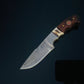 DAMASCUS STEEL FIXED BLADE KNIFE WITH WALNUT & STAG HORN HANDLE