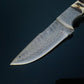 DAMASCUS STEEL FIXED BLADE KNIFE WITH WALNUT & STAG HORN HANDLE