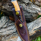 Damascus Steel Guthook Skinning Knife - The Mustard Seed Collection, The Seed