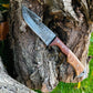 Damascus Steel Guthook Skinning Knife - The Mustard Seed Collection, The Seed