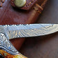 Damascus Steel handmade Pocket Knife with burnt bone handles - The Mustard Seed Collection, The Seed