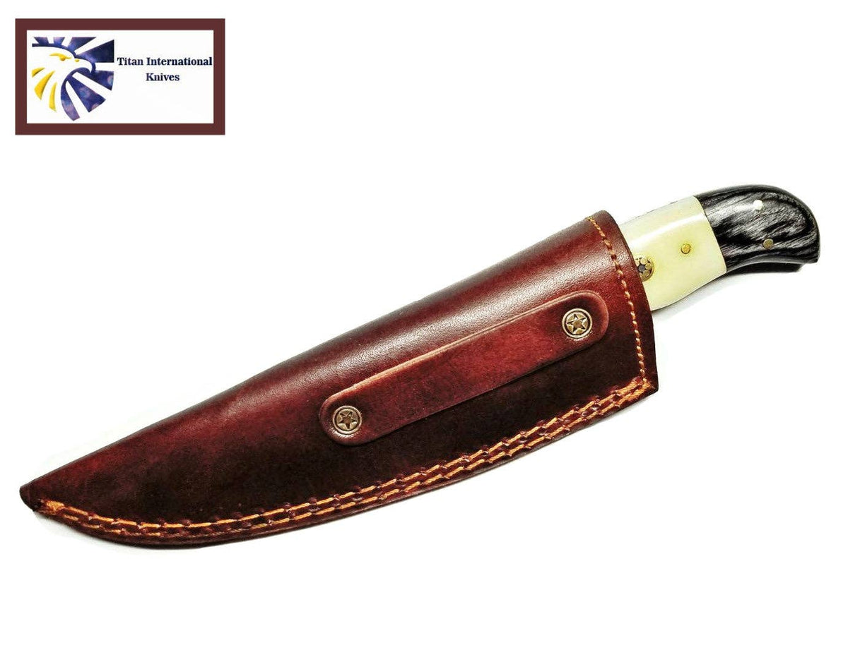 Damascus Steel Hunting Knife By Titan TD-170 - The Mustard Seed Collection, The Seed