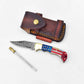 Damascus steel pocket knife Limited Run Titan Patriot