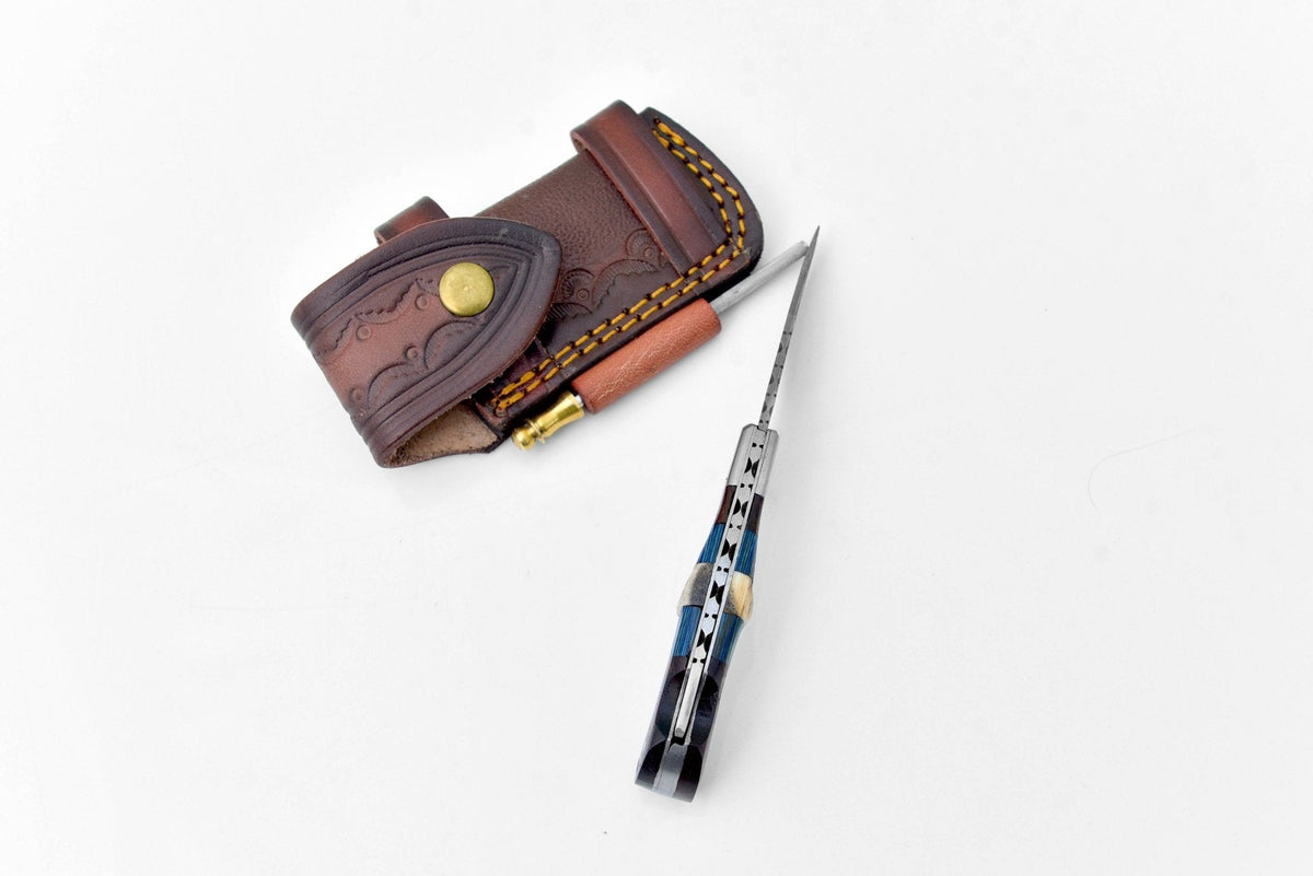 Damascus steel pocket knife Limited Run - The Mustard Seed Collection, The Seed