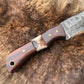 Damascus Steel Skinner Knife with Rosewood & Stag Grip - The Mustard Seed Collection, The Seed