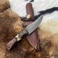 Damascus Steel Skinner Knife with Rosewood & Stag Grip - The Mustard Seed Collection, The Seed