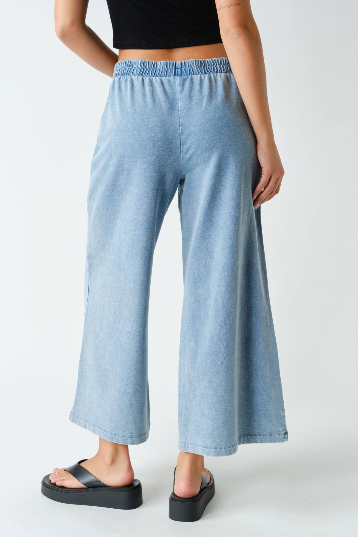 Daydrift Stretch-Denim Knit Pants: LIGHT DENIM / S:M:L (2:2:2) Mono B