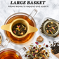 Extra Fine Gold Stainless Steel Large Mesh Tea Infuser w/Lid Roots And Leaves