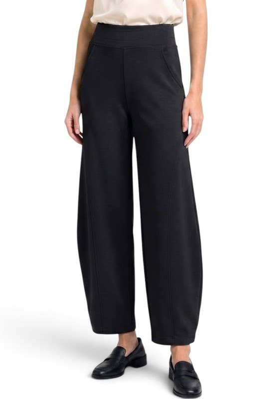 Stretch Scuba – Relaxed Barrel Leg Pants: Light Grey MIO WHOLESALE