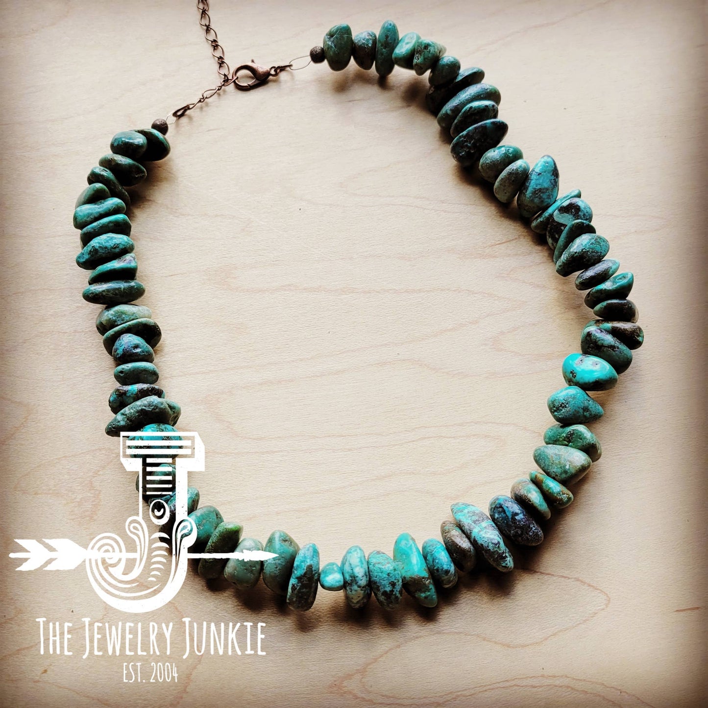 Chunky Genuine Natural Turquoise Beaded Collar Necklace