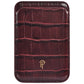 Croc Leather Magnetic Phone Wallet: Black Posh Tech