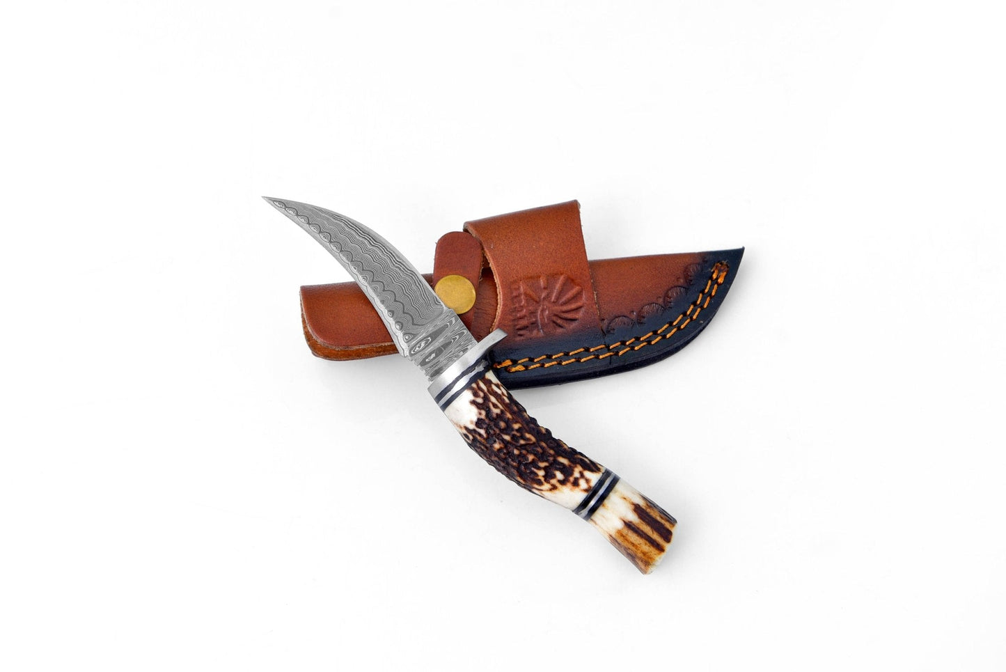 Deer Horn Trailblazer Damascus by Titan TK-115 - The Mustard Seed Collection, The Seed